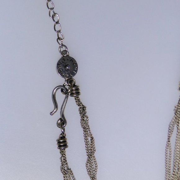 Monet necklace with super fine gold tone chains, faux tortoise shell - Picture 3 of 6